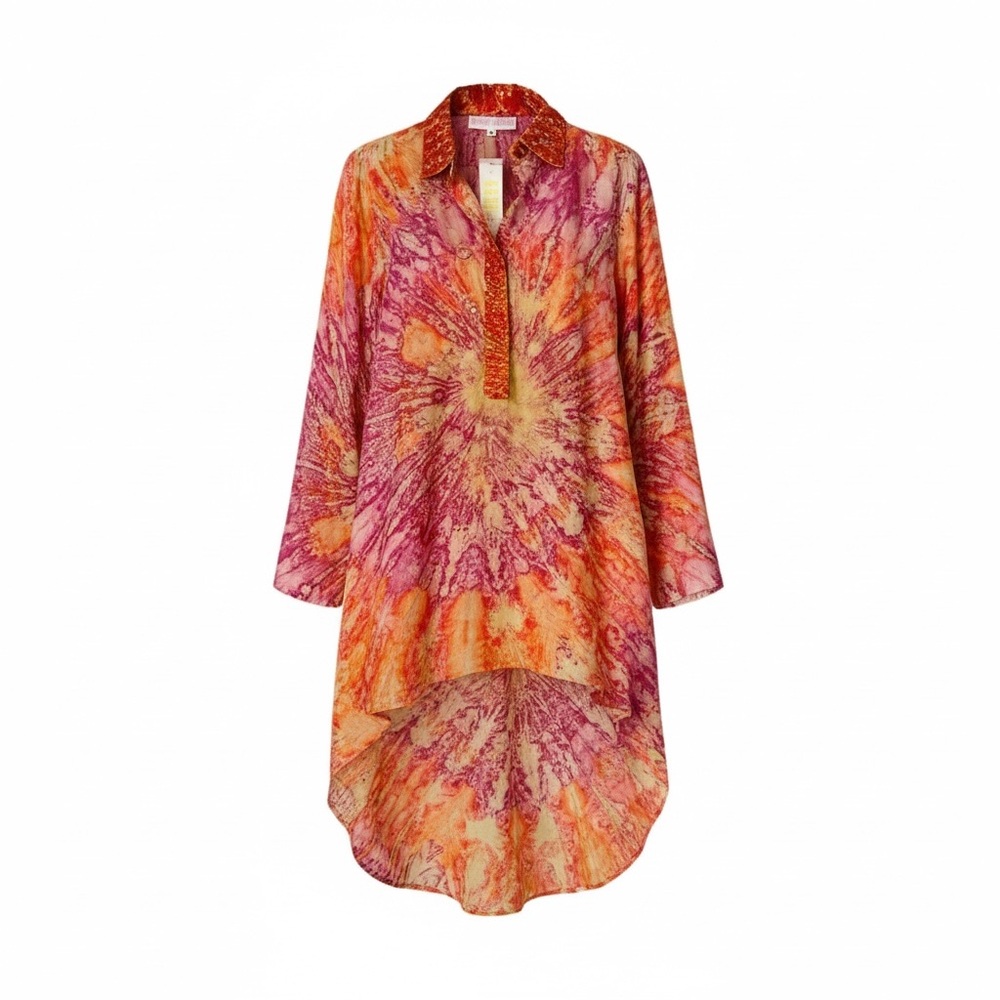 NWT Monique Leshman Twist Dress 100% Silk Size M